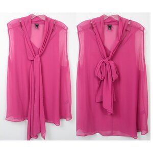 6TH & LN PLUS Size 20 Semi-sheer Tie-Neck Sleevless Tank Top Office Travel